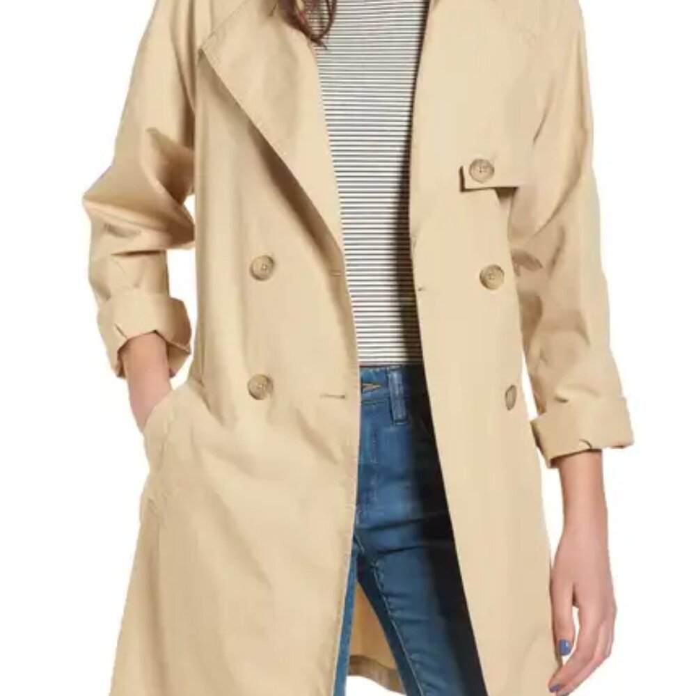 BP. Double Breasted Belted Trench Coat